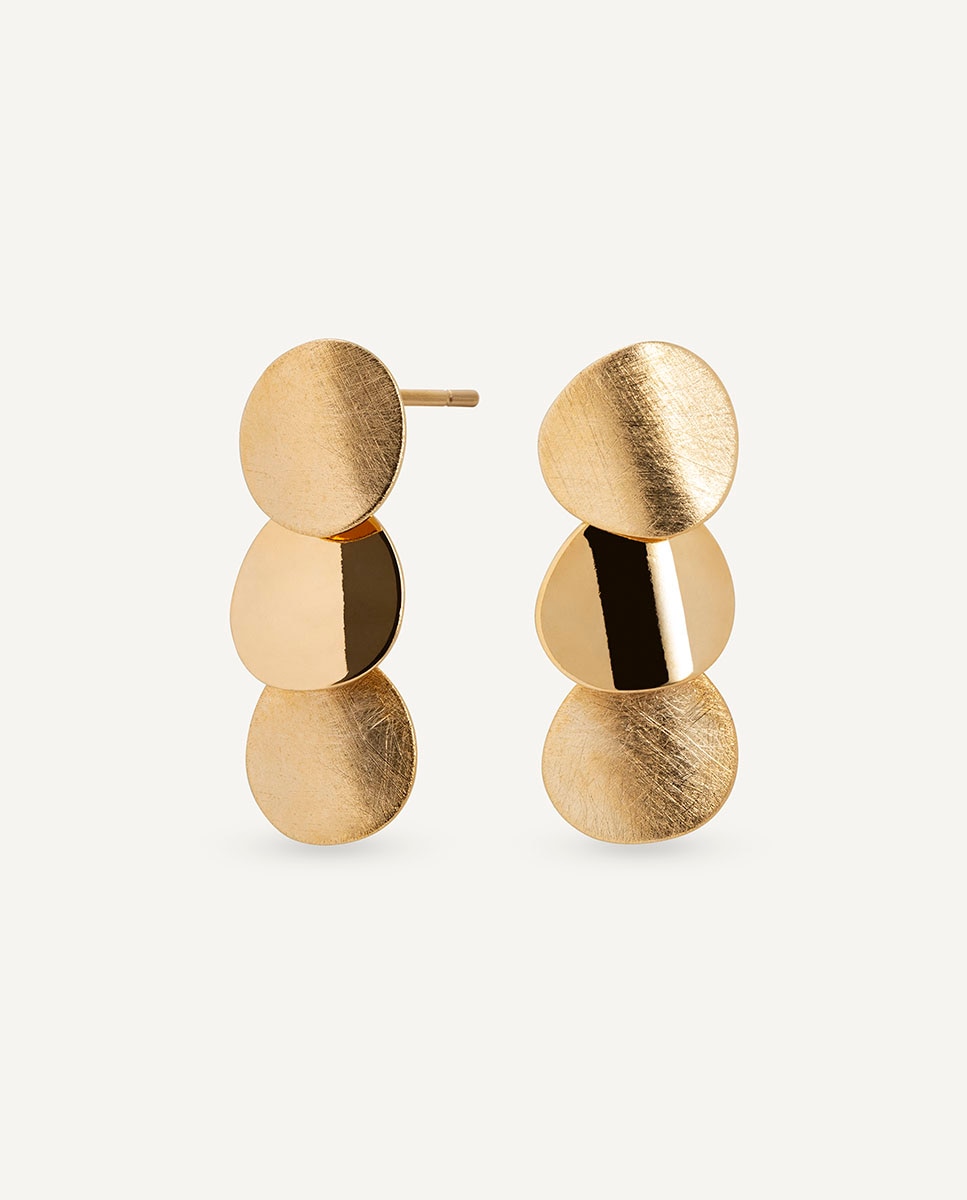 Pendientes bruma bañados en oro de 18 kt - Vidal & Vidal - Dorado Dorado-1