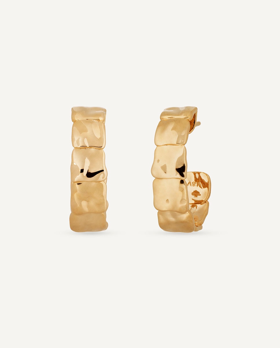 Pendientes semiluna reflexes bañados en oro de 18 kt - Vidal & Vidal - Dorado Dorado-1