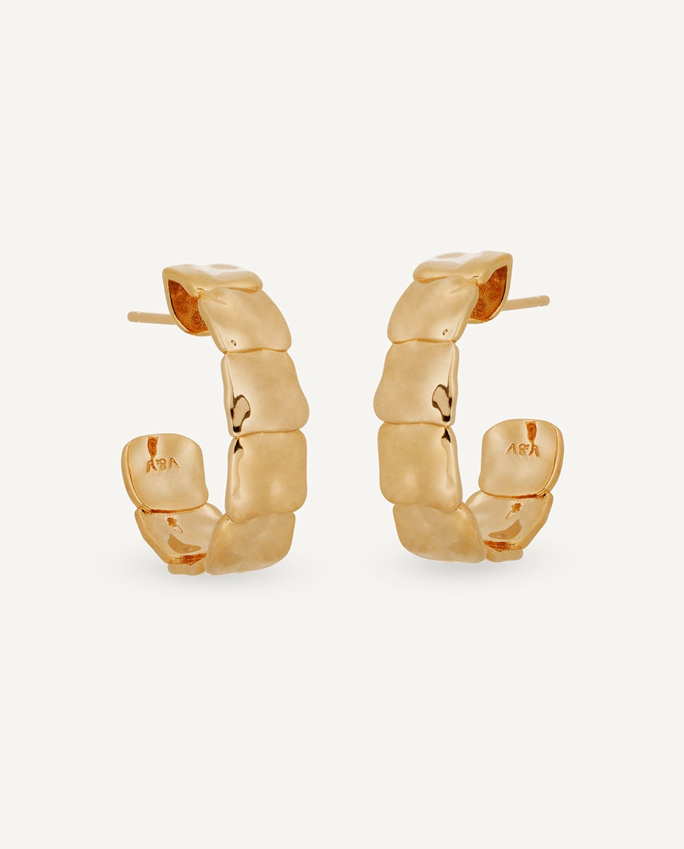 Pendientes semiluna reflexes bañados en oro de 18 kt - Vidal & Vidal - Dorado Dorado-4