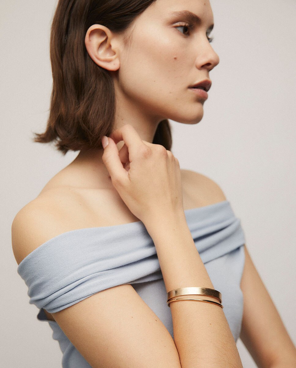 Brazalete haru bañada en oro de 18 kt - Vidal & Vidal - Dorado Dorado-3
