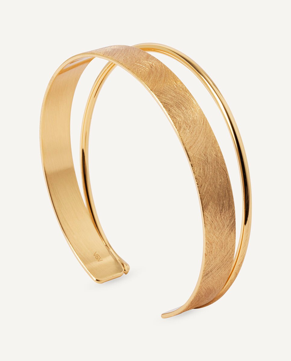 Brazalete haru bañada en oro de 18 kt - Vidal & Vidal - Dorado Dorado-4
