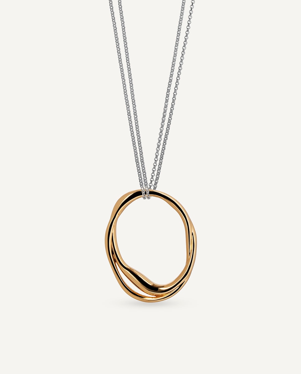 Colgante oval irregular waves bañado en oro de 18 kt - Vidal & Vidal - Dorado Dorado-1