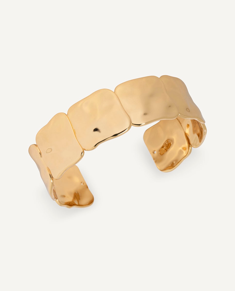 Brazalete cuadrados reflexes bañado en oro de 18 kt - Vidal & Vidal - Dorado Dorado-1