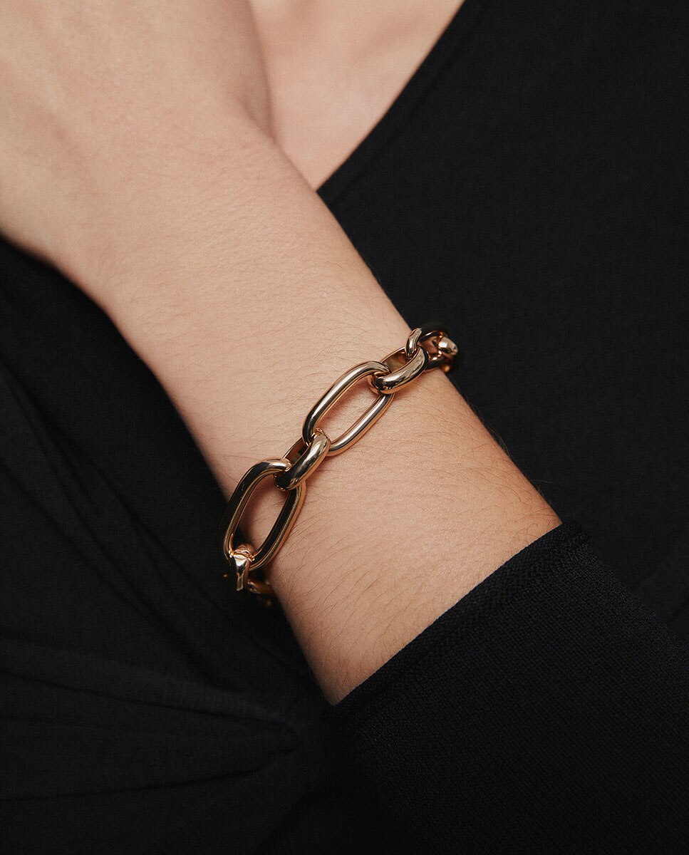 Pulsera de eslabones hex bañada en oro de 18 kt - Vidal & Vidal - Dorado Dorado-2