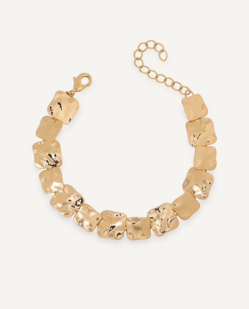 Pulsera con eslabones cuadrados reflexes bañada en oro de 18 kt - Vidal & Vidal - Dorado Dorado-1