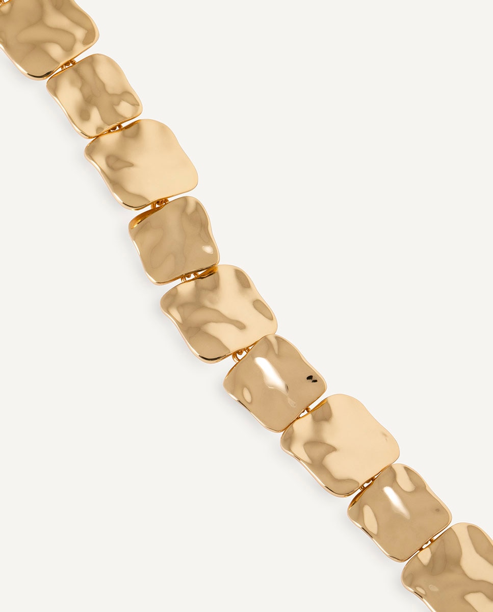 Pulsera con eslabones cuadrados reflexes bañada en oro de 18 kt - Vidal & Vidal - Dorado Dorado-4