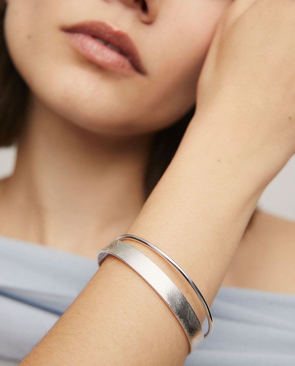 Brazalete haru bañada en plata de ley 925 - Vidal & Vidal - Plateado Plateado-2