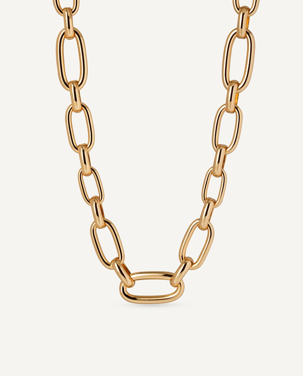 Imagen 0 de Collar hex bañado en oro 18 kt Dorado