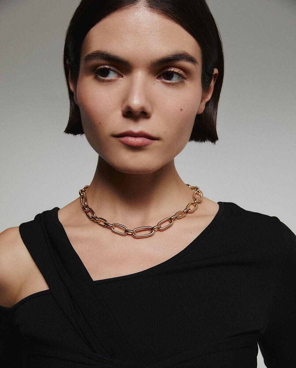 Collar hex bañado en oro 18 kt - Vidal & Vidal - Dorado Dorado-3