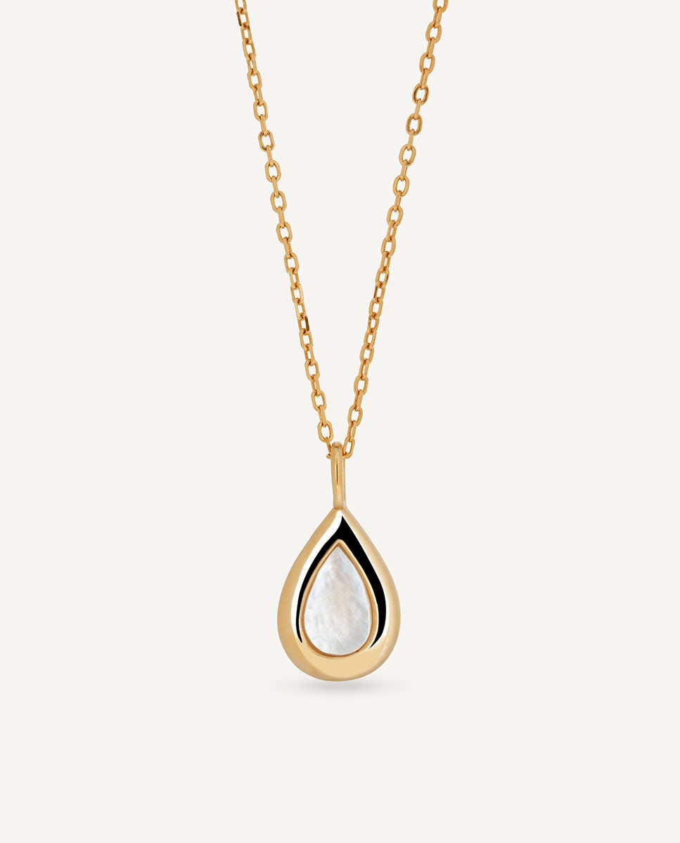 Imagen 0 de Colgante teara de plata de ley 925 con baño en oro 18 kt y madreperla Dorado