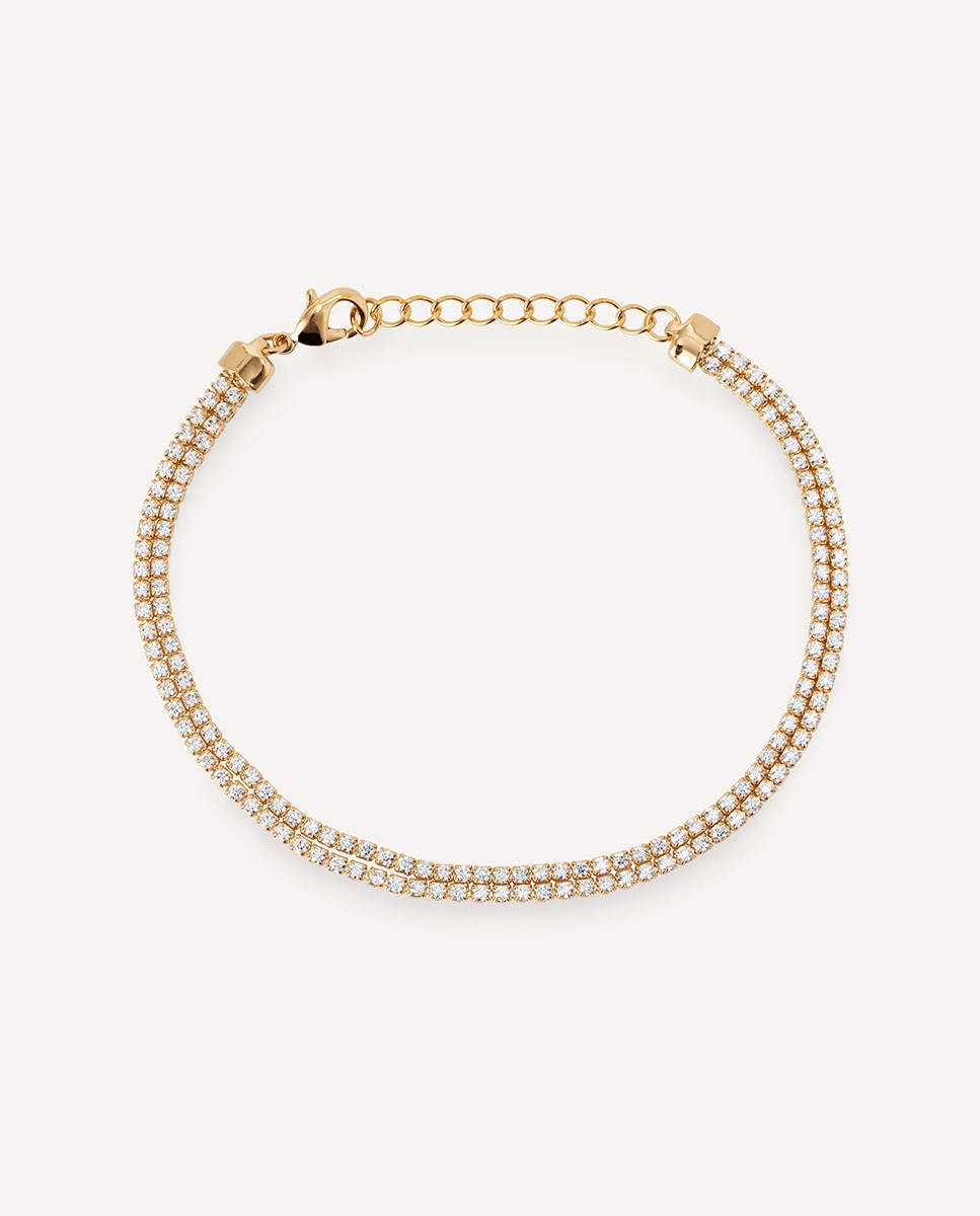 Imagen 0 de Pulsera tennis fina lucent bañada en oro de 18 kt con circonitas Dorado