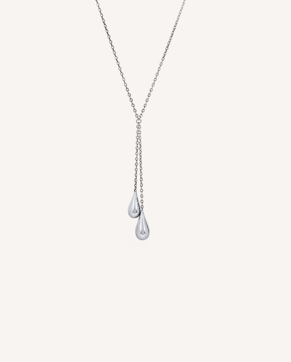Collar drop bañado en plata de ley 925 - Vidal & Vidal - Plateado Plateado-1