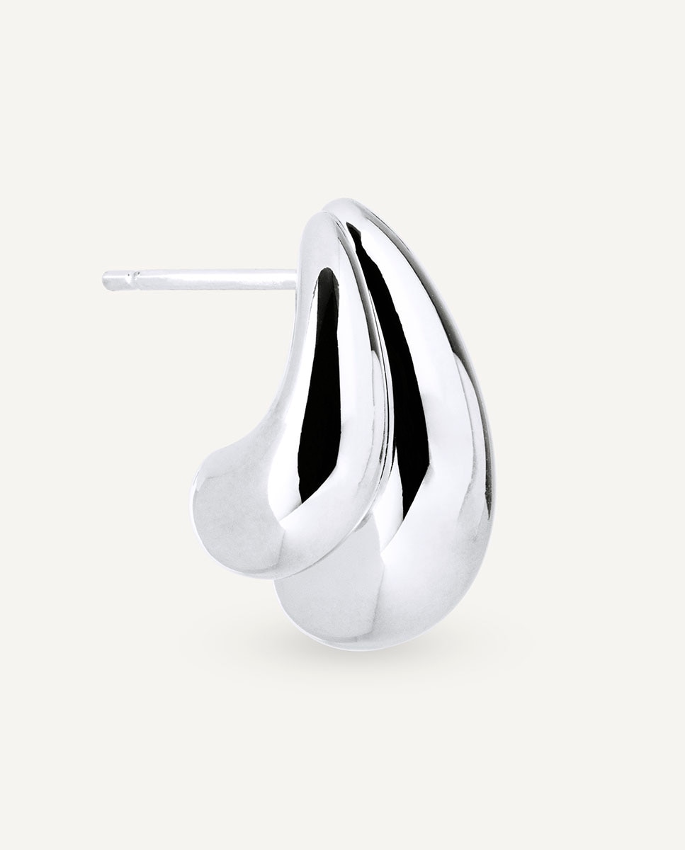 Pendientes botón big drop bañados en plata de ley 925 - Vidal & Vidal - Plateado Plateado-4