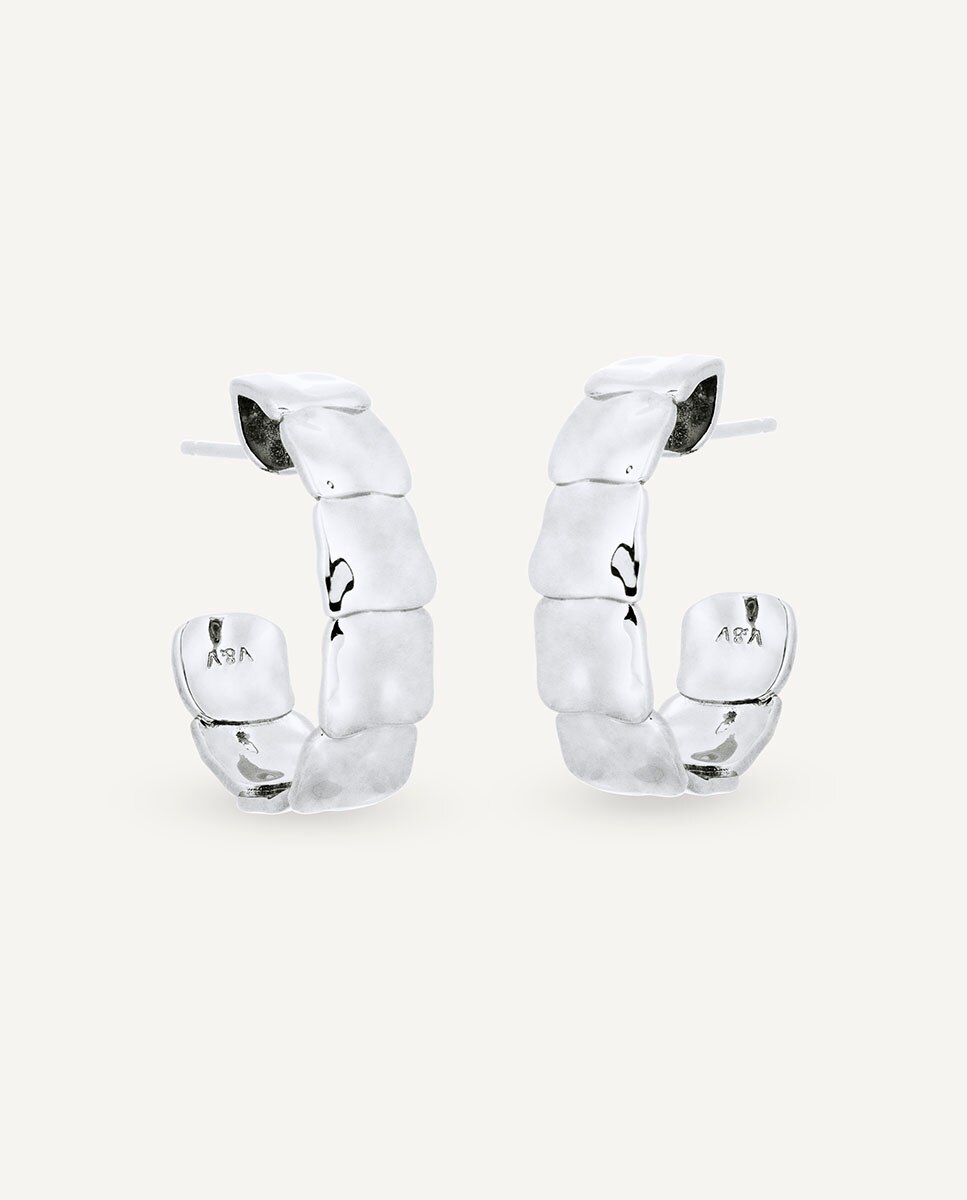 Pendientes semiluna reflexes bañados en plata de ley 925 - Vidal & Vidal - Plateado Plateado-4