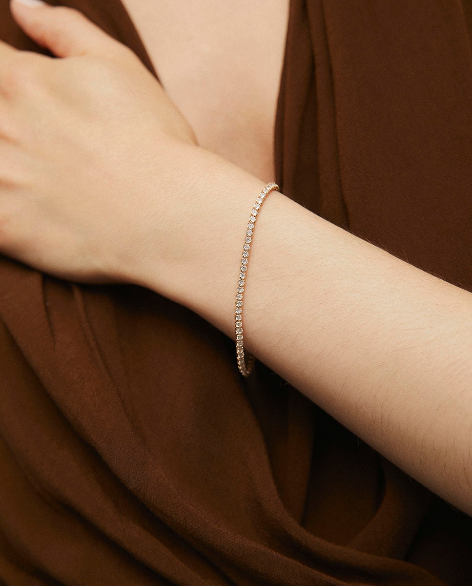 Pulsera tennis lucent bañada en oro de 18 kt con circonitas - Vidal & Vidal - Dorado Dorado-2