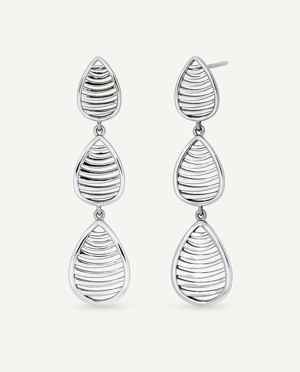 Pendientes largos nereida bañados en plata de ley 925 - Vidal & Vidal - Plateado Plateado-1