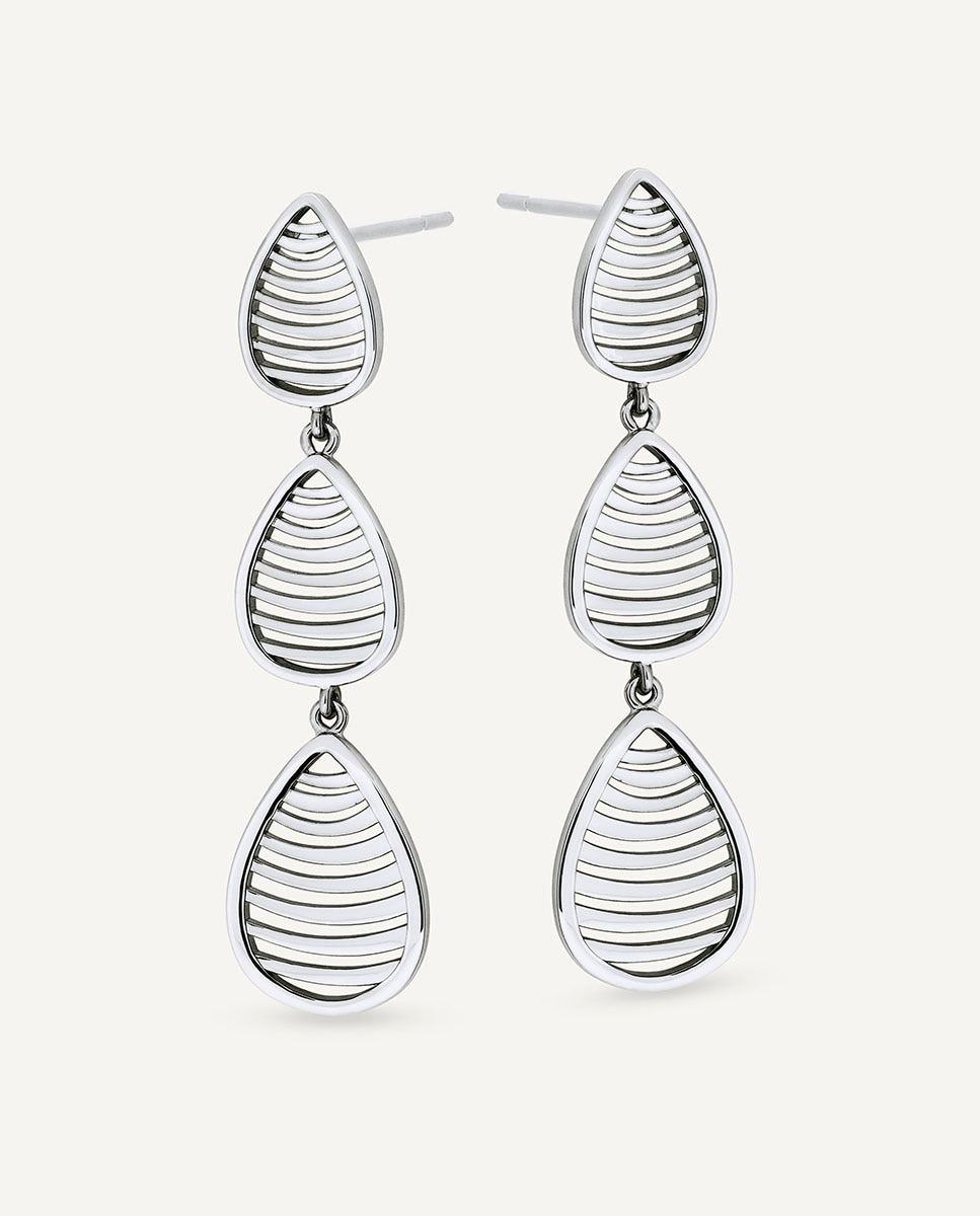 Pendientes largos nereida bañados en plata de ley 925 - Vidal & Vidal - Plateado Plateado-4