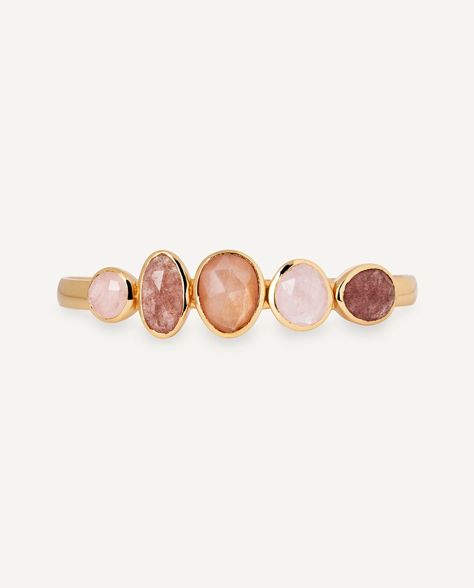 Brazalete peach bañado en oro de 18 kt con piedras naturales - Vidal & Vidal - Multicolor Multicolor-4