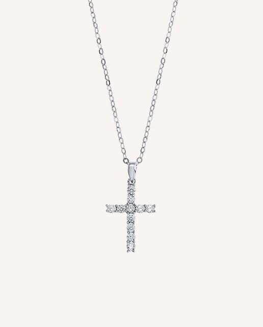 Imagen 0 de Colgante Cruz de plata de ley 925 con circonitas