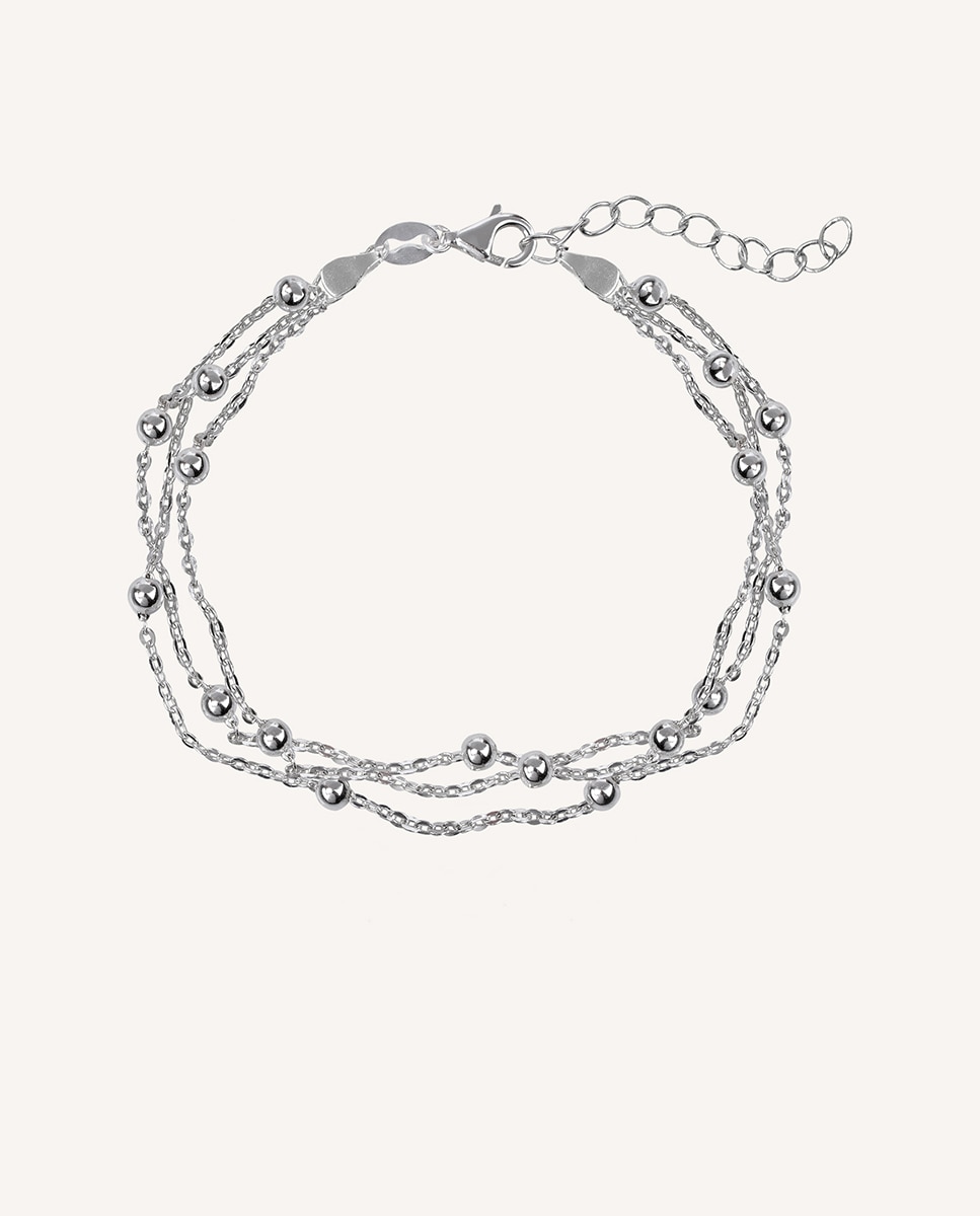 Pulsera 3 Bolas Intercaladas Para Mujer En Plata De Ley 925 - Joyas Para Mujer - Hecho En España - Ideal Para Regalo