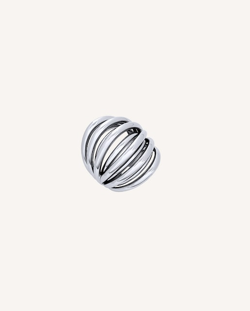 Imagen 0 de Anillo Ava chapado chapado en plata tiras