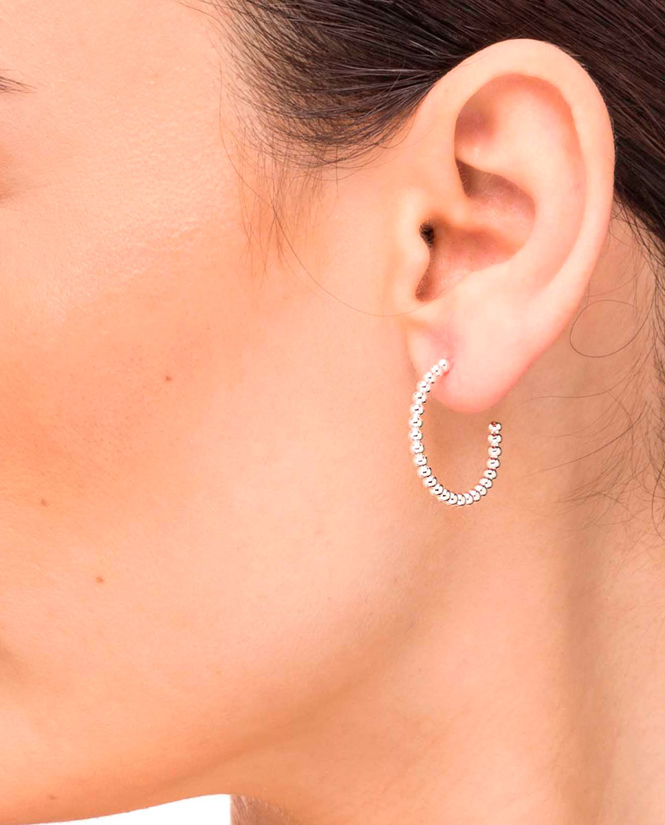 Pendientes de aro essentials bañados en - Vidal & Vidal - Plata Plata-2
