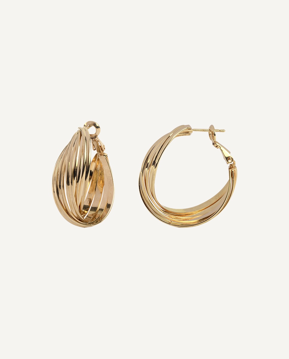 Imagen 1 de Pendientes aro essentials bañados en oro 18 kt tiras - Vidal & Vidal - Oro Oro
