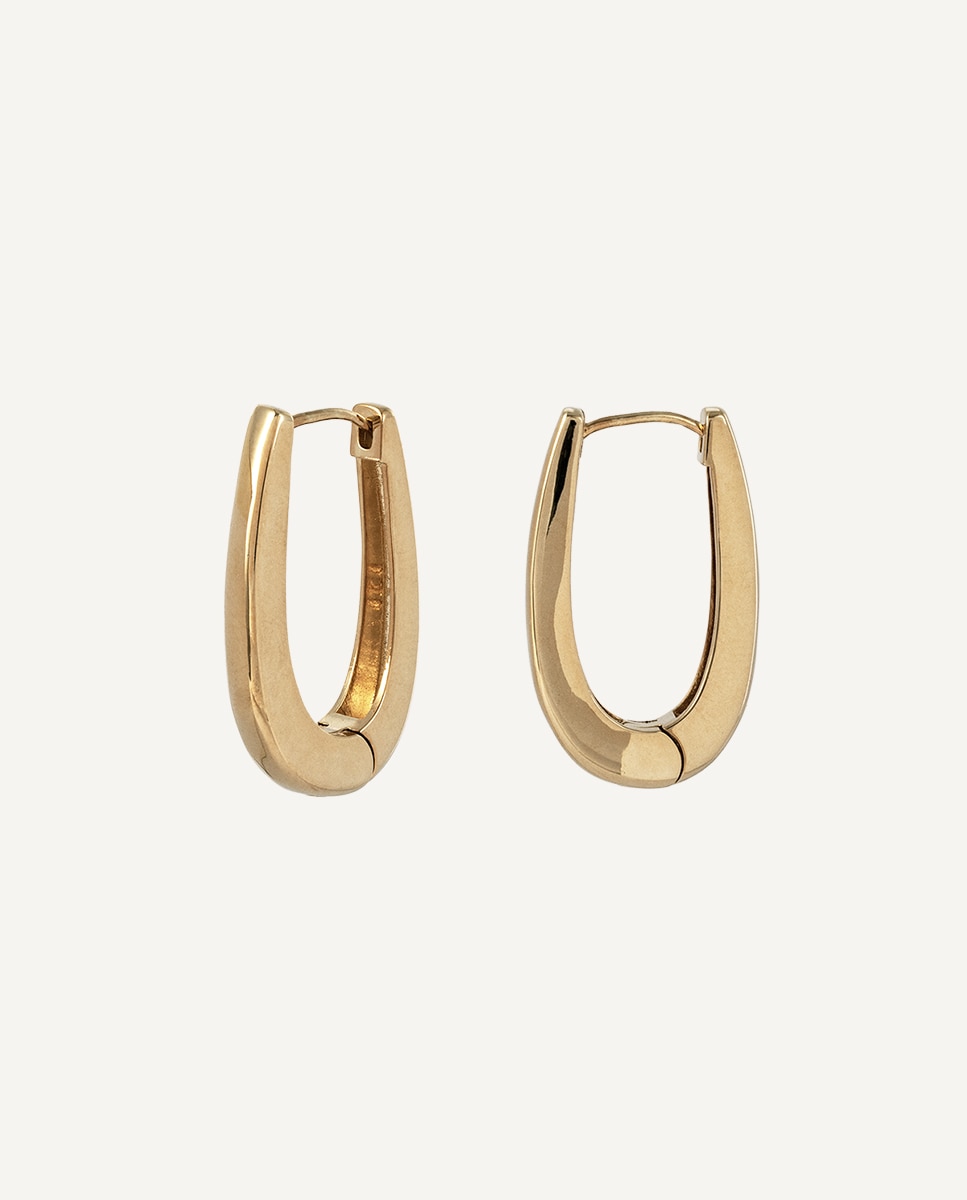 Imagen 0 de Pendientes aro essentials bañados en oro 18 kt liso Oro