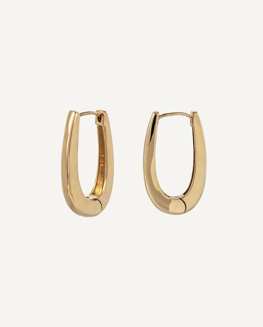 Pendientes aro Essentials acabado en oro 18 Kt liso