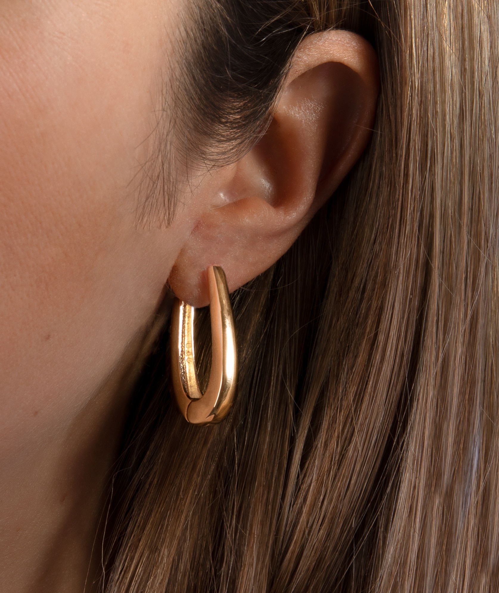 Pendientes aro essentials bañados en oro 18 kt liso - Vidal & Vidal - Oro Oro-2