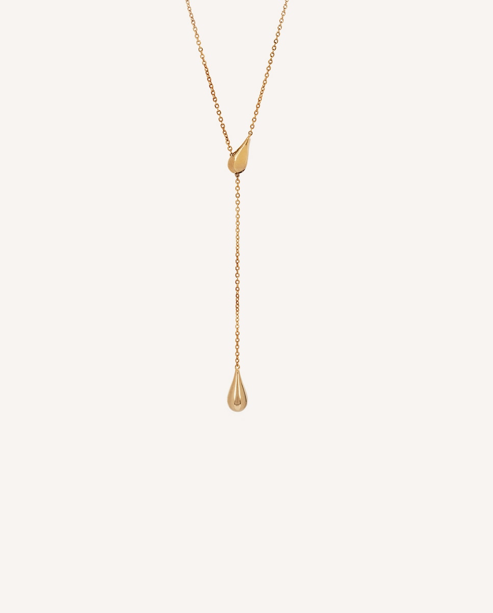 Collar Hugged drop bañado en oro de 18 kt pendulo gota