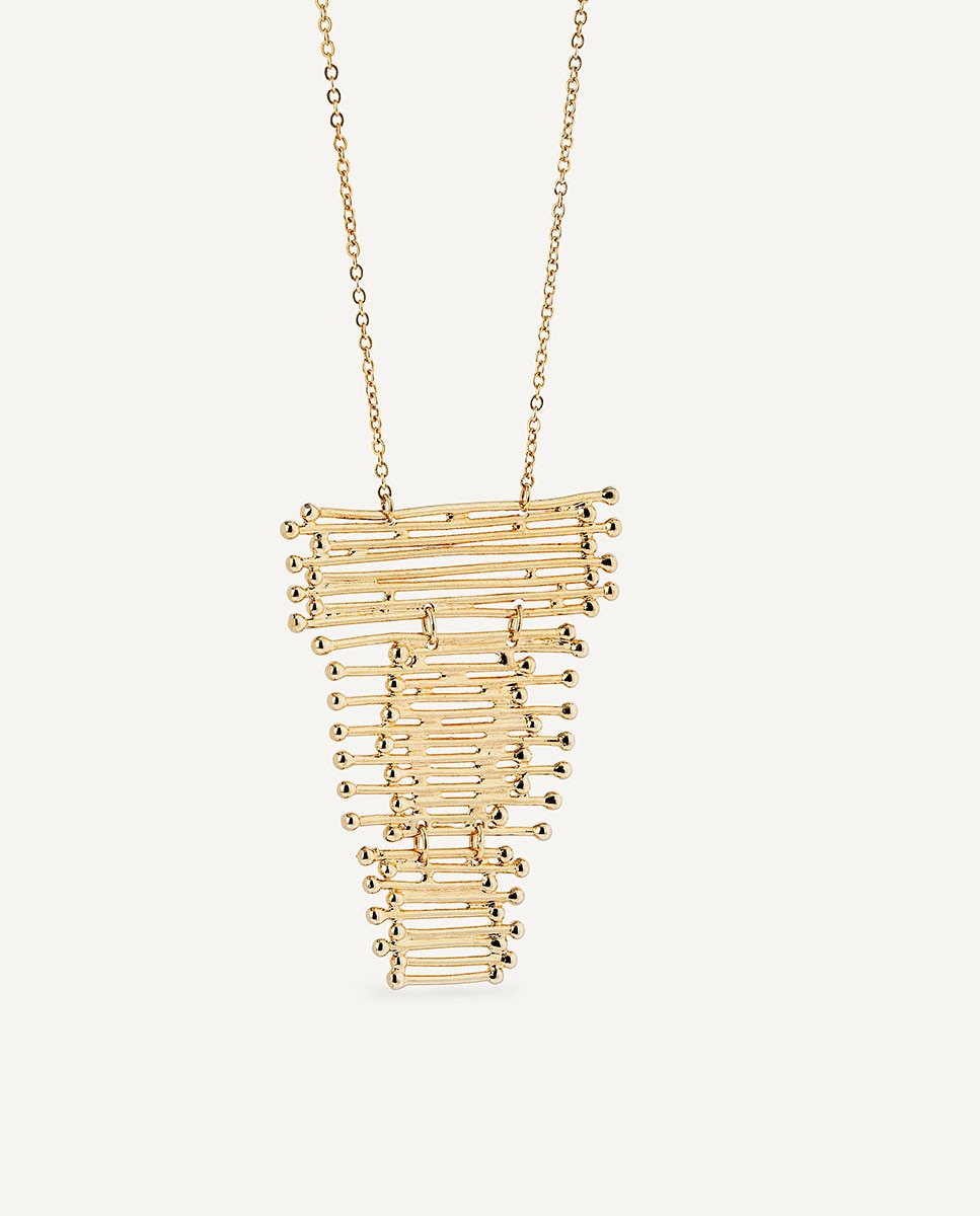 Collar tiras de trapecio Redosa con baño en Oro 18 Kt