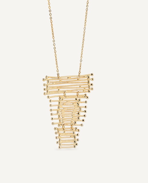 Imagen 0 de Collar tiras de trapecio Redosa con baño en Oro 18 Kt