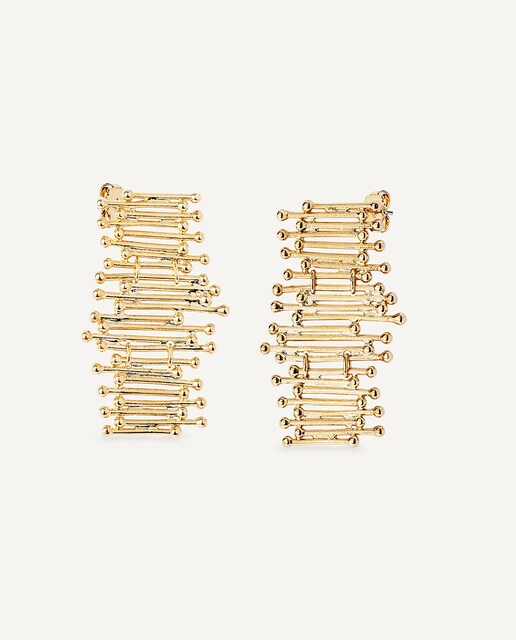 Imagen 0 de Pendientes largos tiras Redosa bañados oro 18 Kt