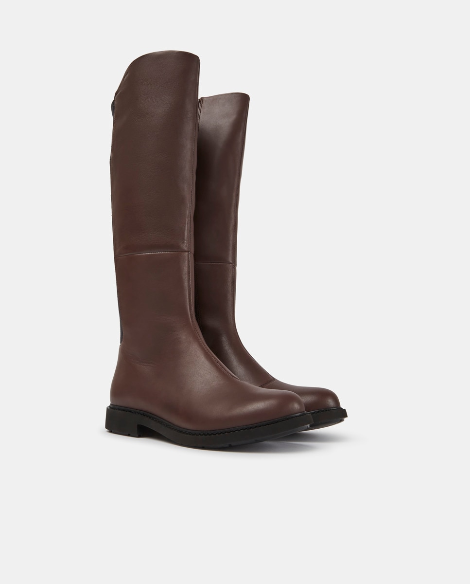 Imagen 2 de Botas de mujer neuman de piel con elástico - Camper - Marrón oscuro Marrón oscuro