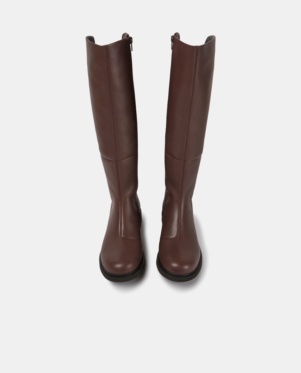 Imagen 3 de Botas de mujer neuman de piel con elástico - Camper - Marrón oscuro Marrón oscuro