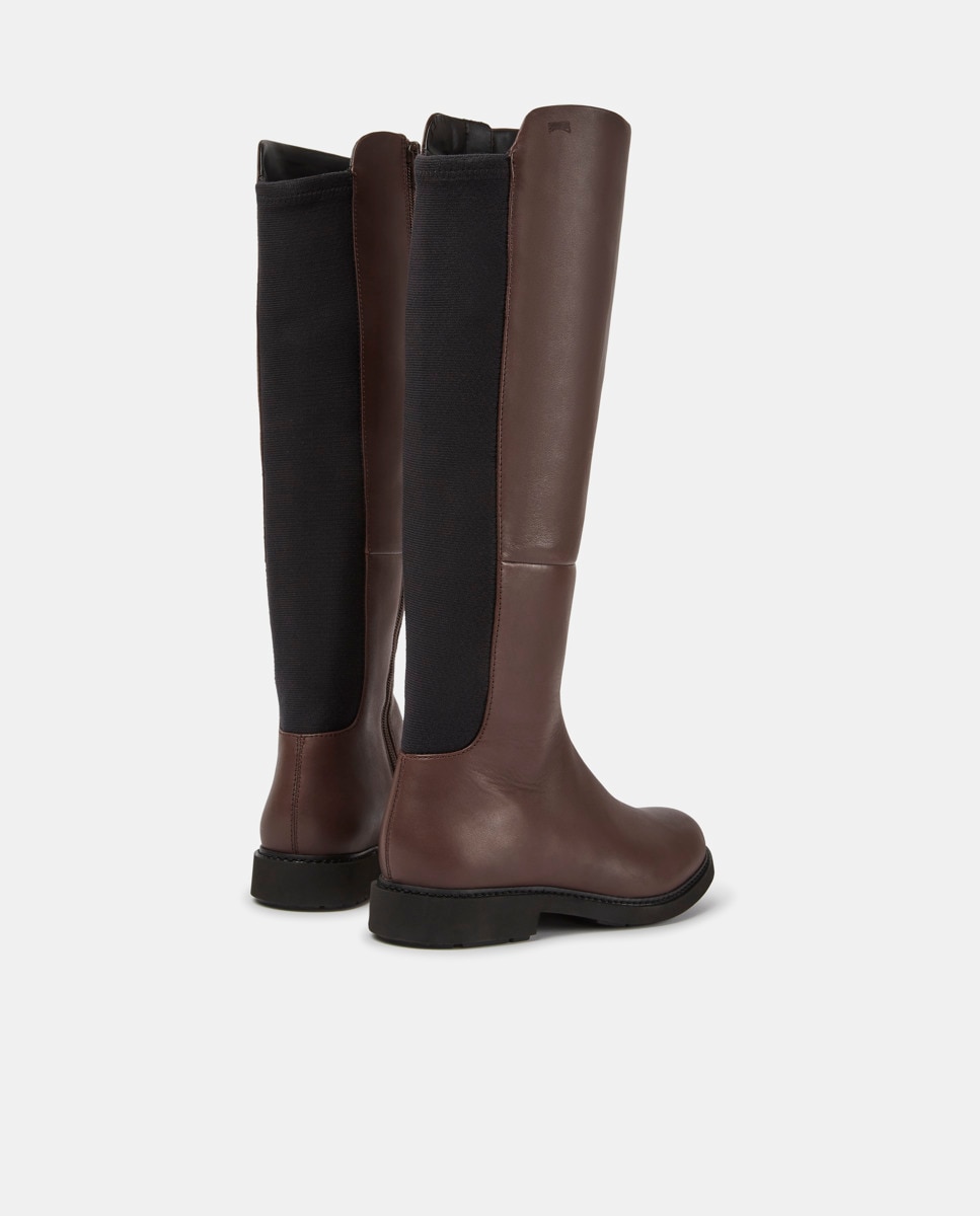 Imagen 4 de Botas de mujer neuman de piel con elástico - Camper - Marrón oscuro Marrón oscuro