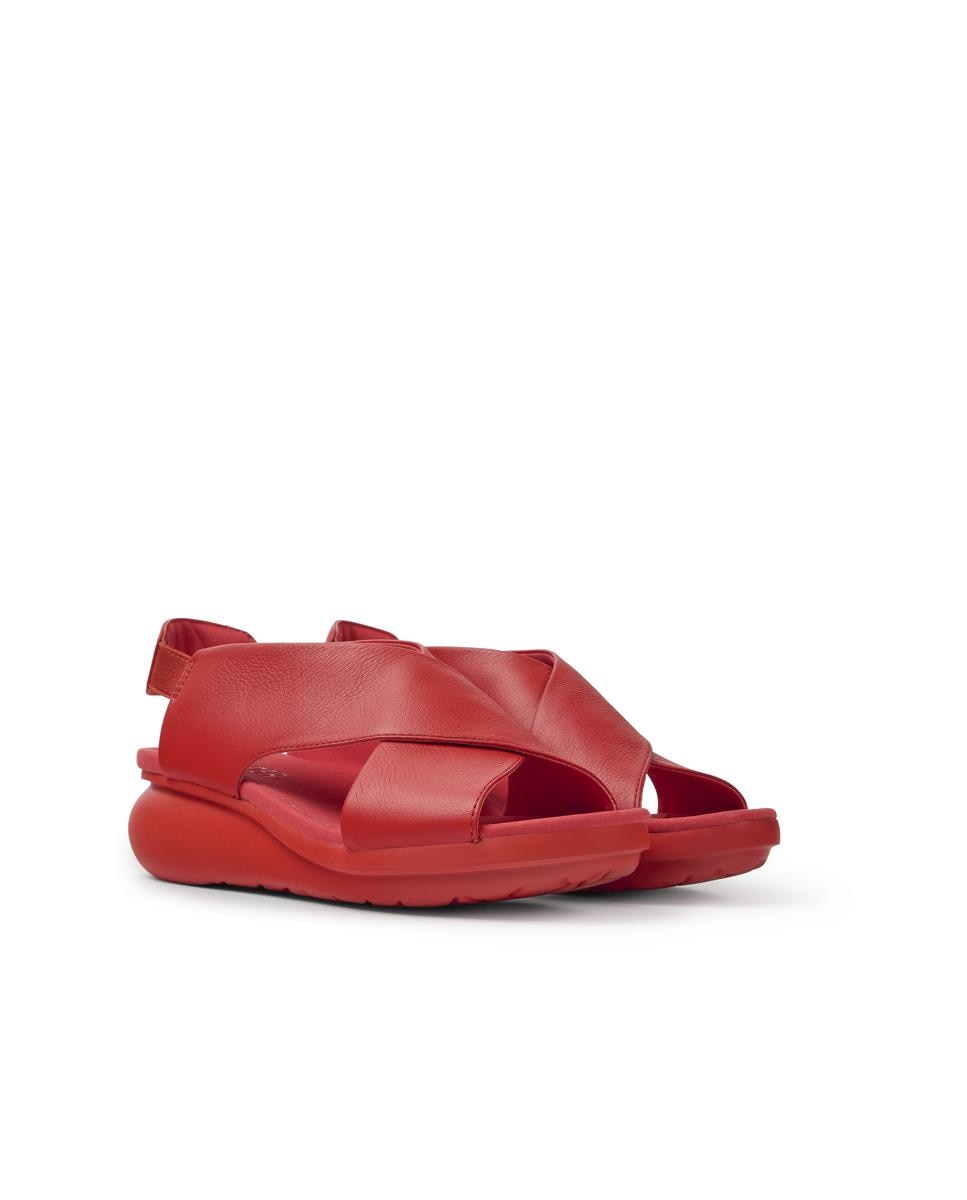 Sandalias de tacón de mujer de piel balloon - Camper - Rojo Rojo-3
