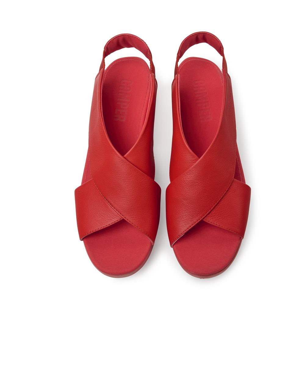 Sandalias de tacón de mujer de piel balloon - Camper - Rojo Rojo-2
