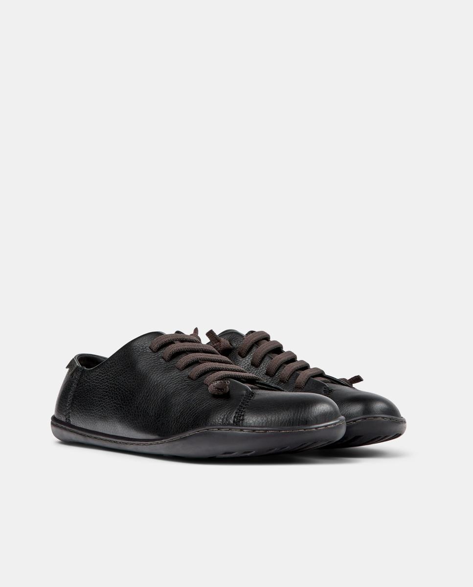 Zapatillas de piel de mujer peu cami con cordones - Camper - Negro Negro-3
