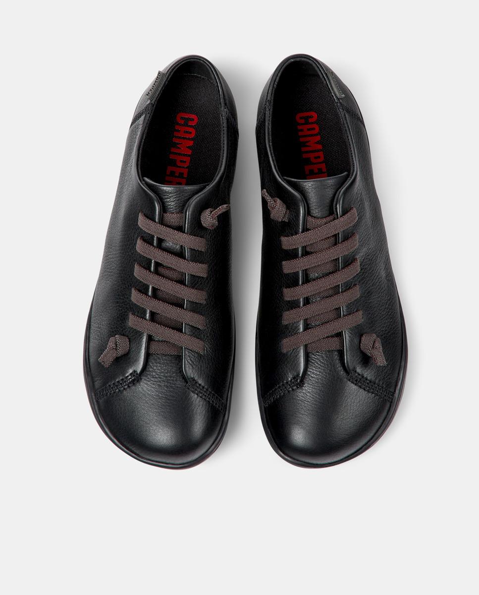Zapatillas de piel de mujer peu cami con cordones - Camper - Negro Negro-2