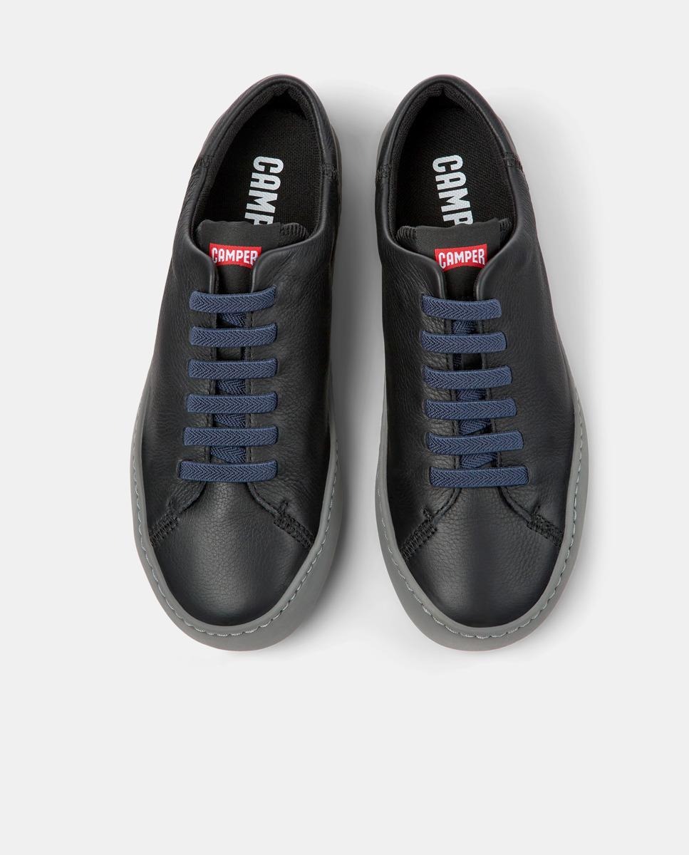 Imagen 2 de Zapatillas de piel de mujer peu touring con cordones en - Camper - Negro Negro