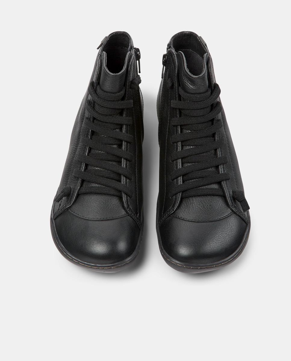 Botines de mujer peu cami de piel con cierre de cordones - Camper - Negro Negro-3