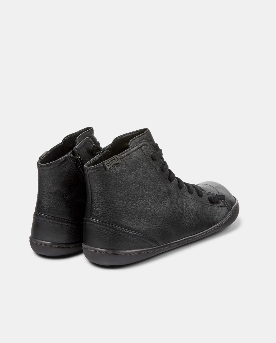 Botines de mujer peu cami de piel con cierre de cordones - Camper - Negro Negro-5