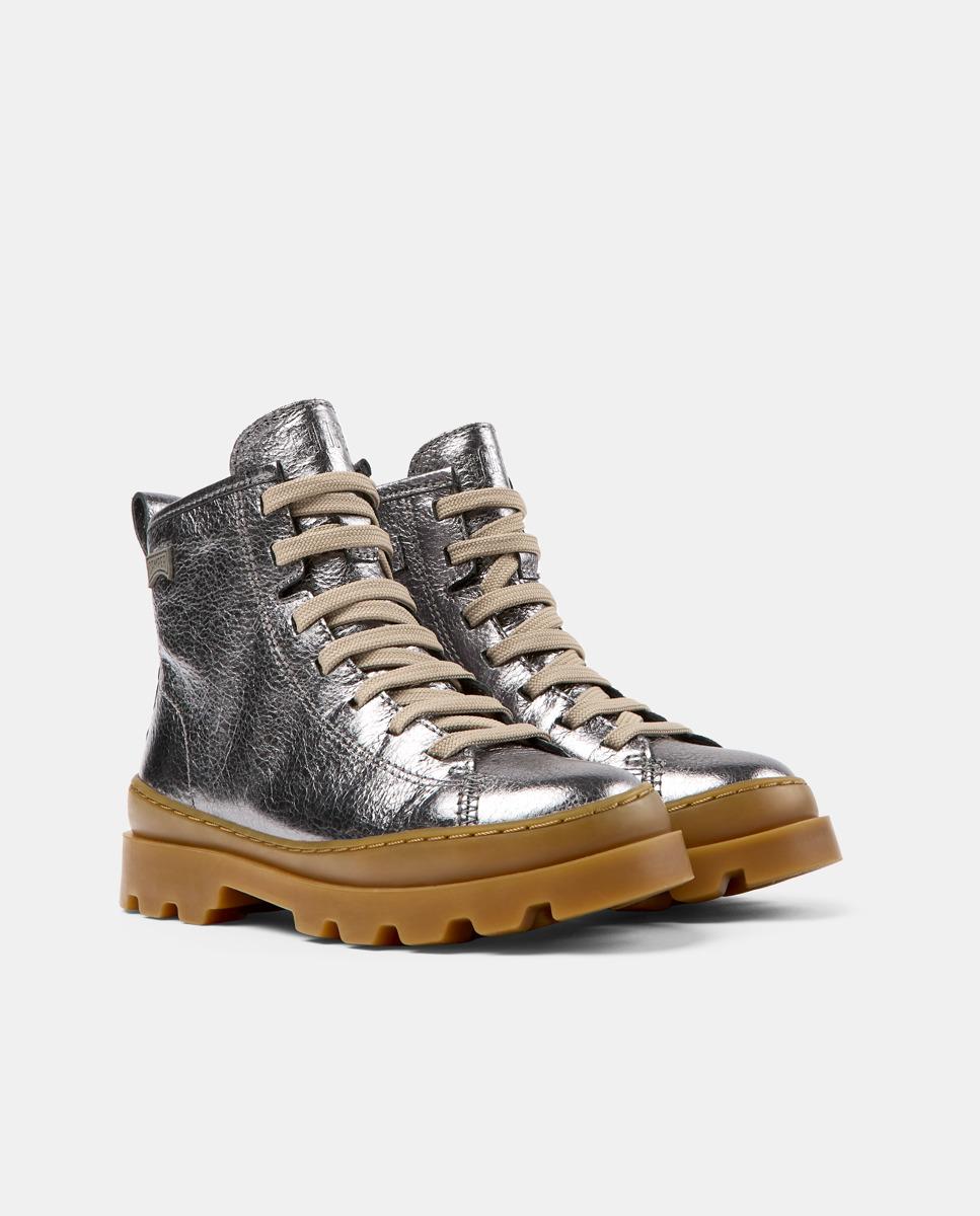 Botas de niños lisas con cordones - Camper - Gris Gris-2