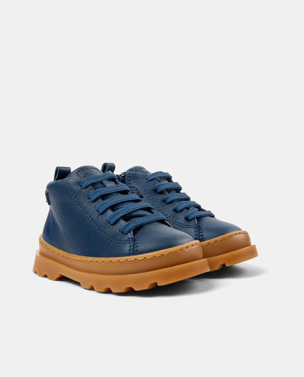 Botines de niños brutus lisos con cordones - Camper - Azul Azul-2