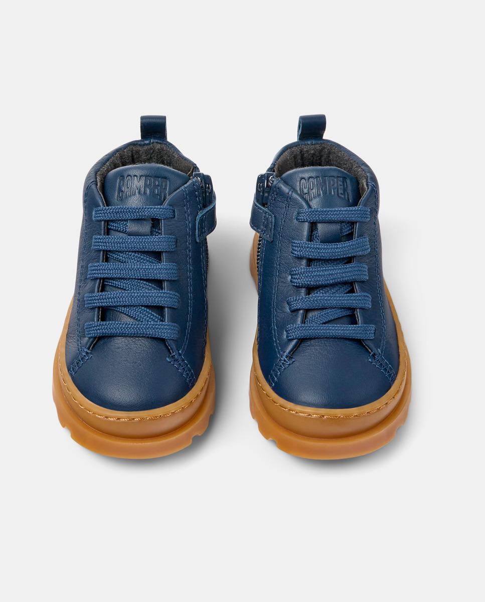 Botines de niños brutus lisos con cordones - Camper - Azul Azul-3