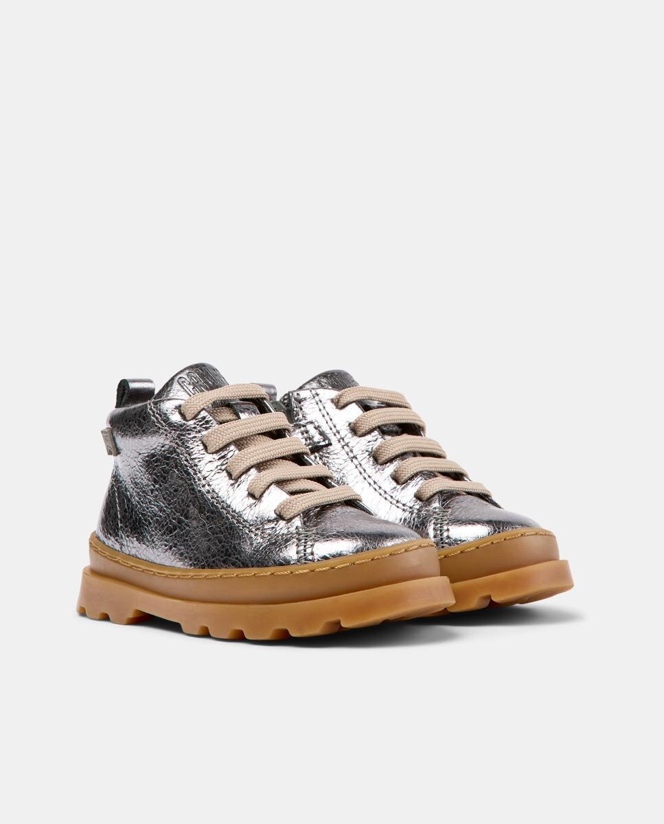 Botines de niños brutus lisos con cordones - Camper - Negro Negro-2