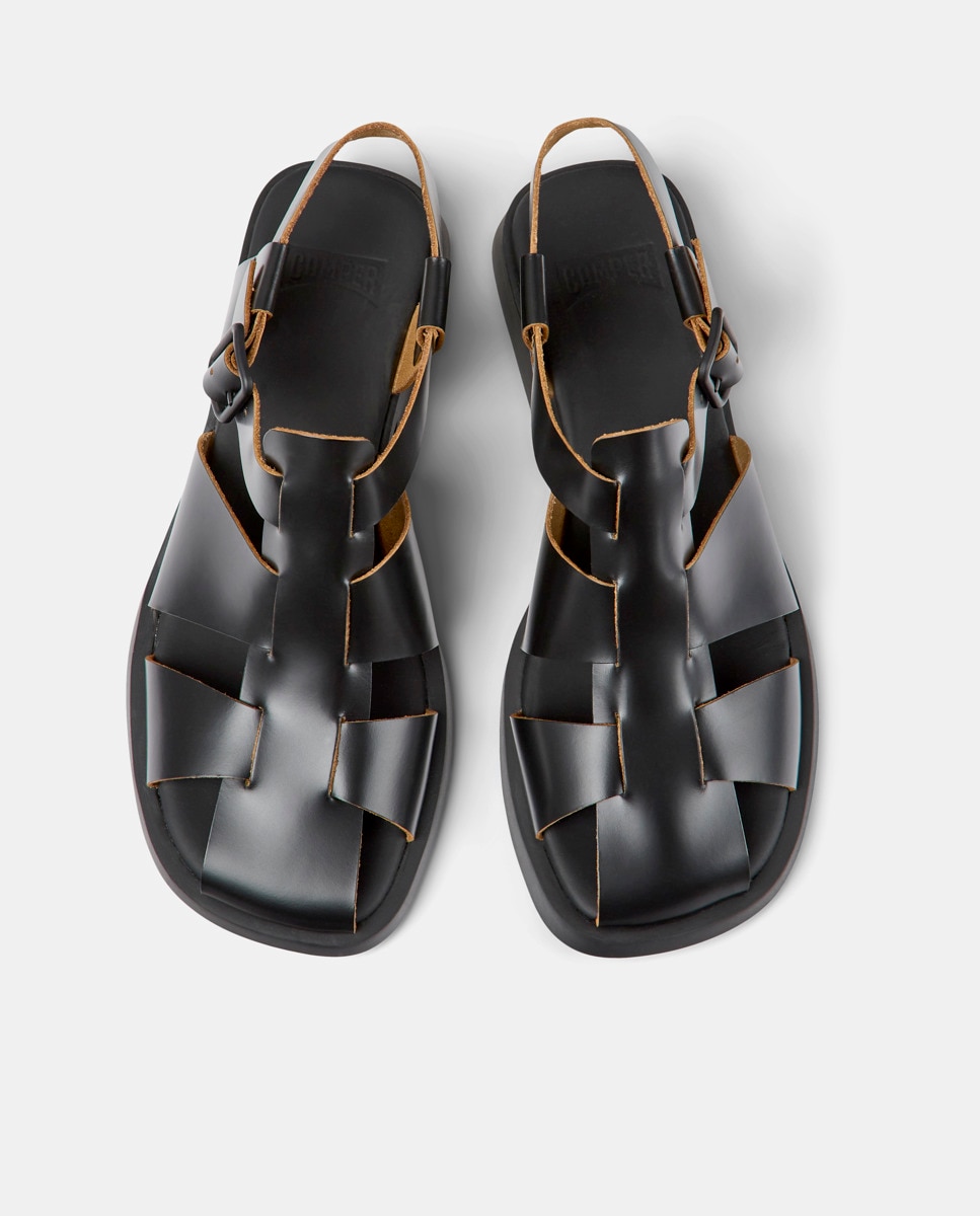 Sandalias con tiras de mujer dana de piel - Camper - Negro Negro-2