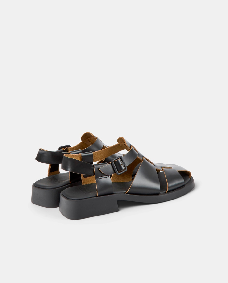 Sandalias con tiras de mujer dana de piel - Camper - Negro Negro-4